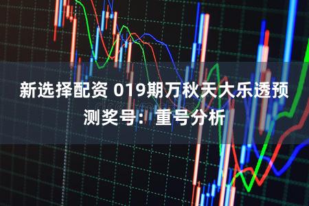 新选择配资 019期万秋天大乐透预测奖号：重号分析