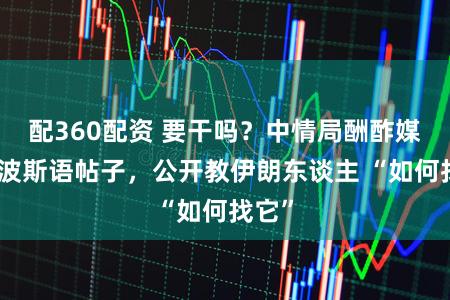 配360配资 要干吗？中情局酬酢媒体发波斯语帖子，公开教伊朗东谈主 “如何找它”