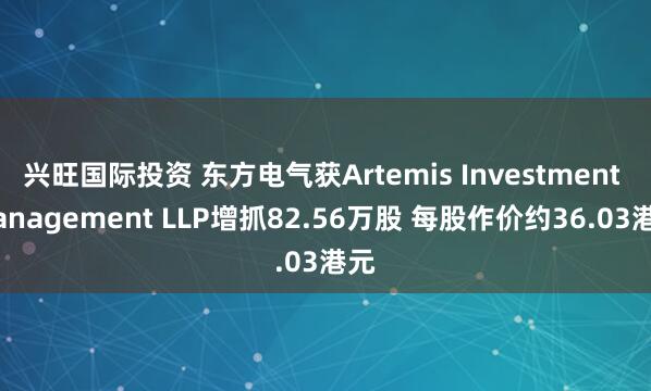 兴旺国际投资 东方电气获Artemis Investment Management LLP增抓82.56万股 每股作价约36.03港元